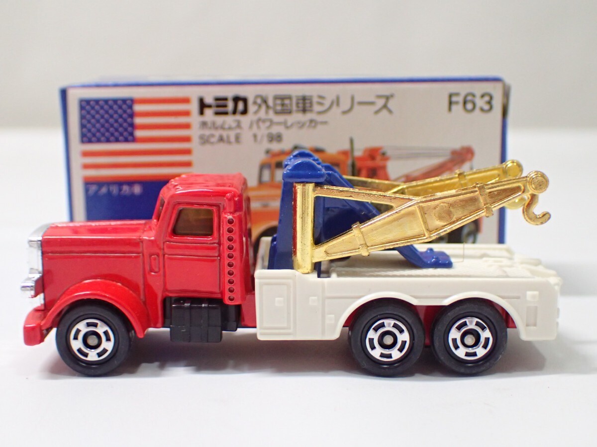 m2331 / 未使用 保管品 トミカ 日本製 F63 ホルムス パワーレッカー アメリカ車 青箱 外国車シリーズ トミー HOLMES 当時物 現状品の画像2