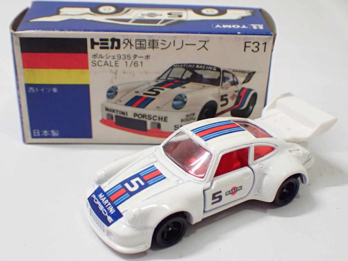 m2350 / 未使用 保管品 トミカ 日本製 F31 ポルシェ 935 西ドイツ車 青箱 外国車シリーズ トミー TOMY TOMICA PORSCHE TURBO 当時物 現状品の画像1