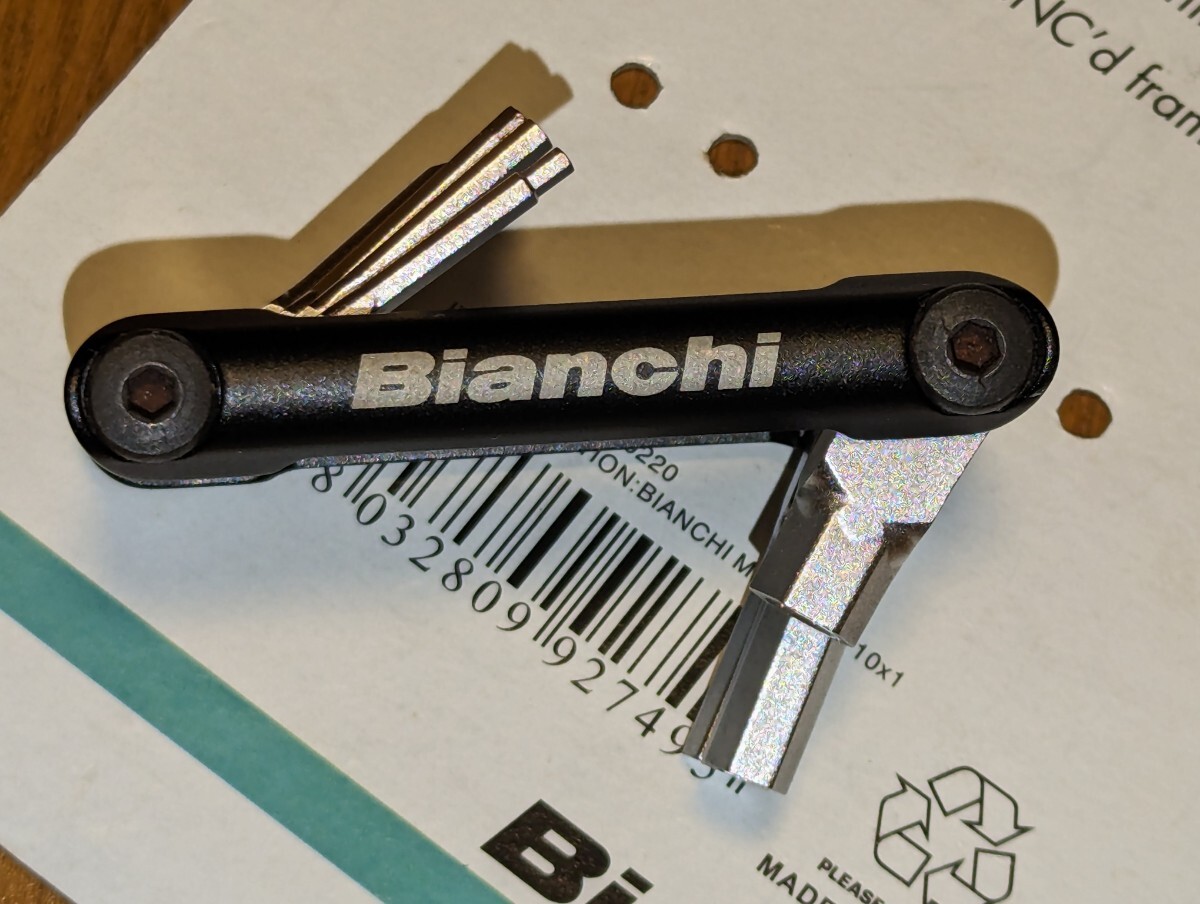1円~ 鍛造アルミ製 Bianchi ビアンキ純正 ＋− , 六角7種, トルクスT25 全10種 マルチツール