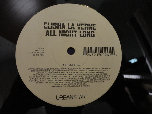 Elisha La Verne - All Night Long オリジナル原盤 レア 12 スムースR&B 名曲 MARY JANE GIRLSカバー　視聴_画像3