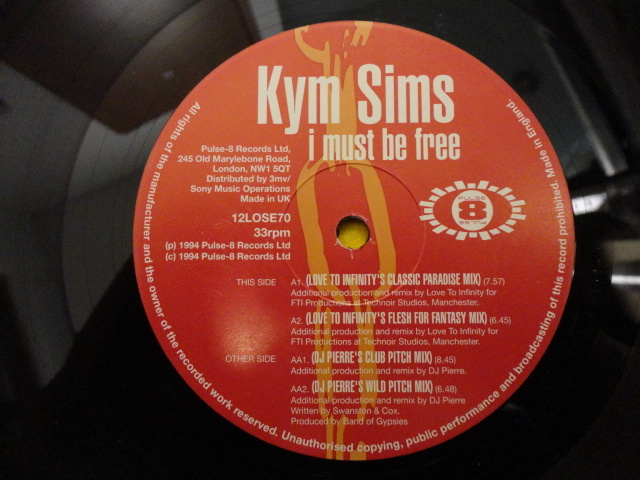 Kym Sims - I Must Be Free オリジナル原盤 エモーショナルVOCAL HOUSE 12 Love To Infinity's Classic Paradise Mix 収録　視聴_画像3
