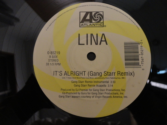 Lina - It's Alright - Gang Starr Remix オリジナル原盤 12 激渋DOPE R&B DJ PREMIER 視聴_画像3