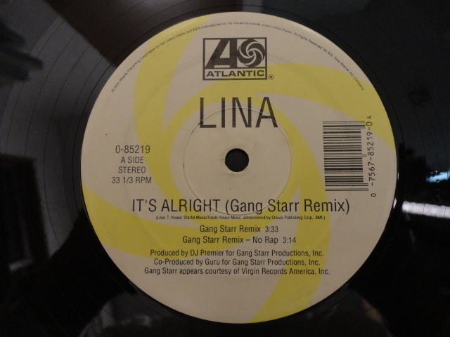 Lina - It's Alright - Gang Starr Remix オリジナル原盤 12 激渋DOPE R&B DJ PREMIER 視聴_画像2