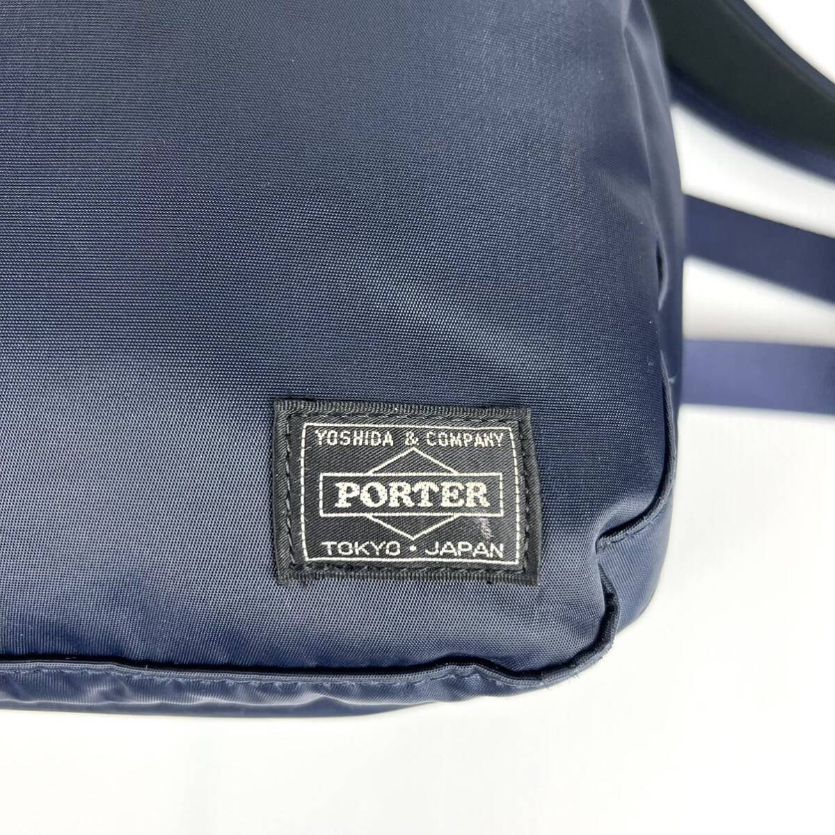 １円～【美品】PORTER TIME ポーター タイム デイパック リュック 12L スクエア 自立 ナイロン ネイビー メンズ ビジネス A4/PC収納可 通勤の画像8