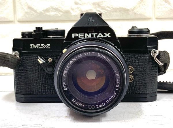 PENTAX ペンタックス MX フィルム一眼レフカメラ+smc PENTAX-M 1:1.7 50mm+1:3.5 135mmレンズ2本 他備品 動作未確認 fah 4A957_画像2