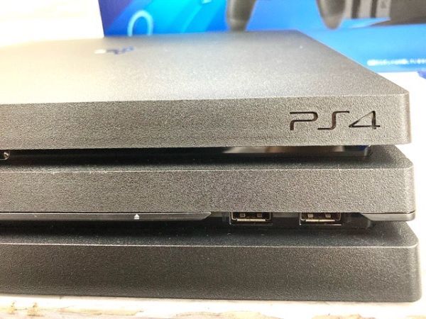 SONY PlayStation 4 CUH-7100B PS 4Pro プレステ4 本体 箱 セット 1TB ブラック 通電確認済 おまけ『DETROIT』fah 5A011_画像3
