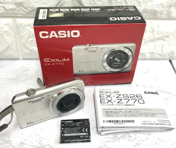 CASIO カシオ EXLIM EX-Z770 コンパクトデジタルカメラ リチウムイオン充電池、クイックスタートガイド、元箱付 fah 4H563Sの画像1