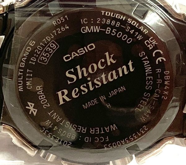 CASIO カシオ 腕時計 G-SHOCK PROTECTION Shock Resistant 3539 GMW-B5000 説明書 コマ 箱付き 未使用品 fah 5A992_画像7