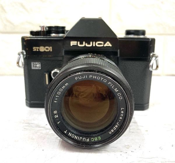 FUJICA フジカ ST801 一眼レフ フィルムカメラ ブラックボディ EBC FUJINON.T f=100mm 1:2.8 シャッターOK fah 4A953の画像2