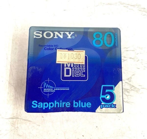 SONY MD ミニディスク 5枚パック 80分 5MDW80CRL 未開封 Color Collection Sapphire Blue ソニー サファイアブルー fah 4A940_画像7