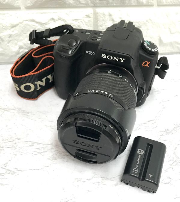 SONY ソニー α350 DSLR-A350 デジタル一眼レフカメラ デジカメ DT 3.5-6.3/18-200 レンズ 動作未確認 バッテリパック付 fah 5S002_画像1