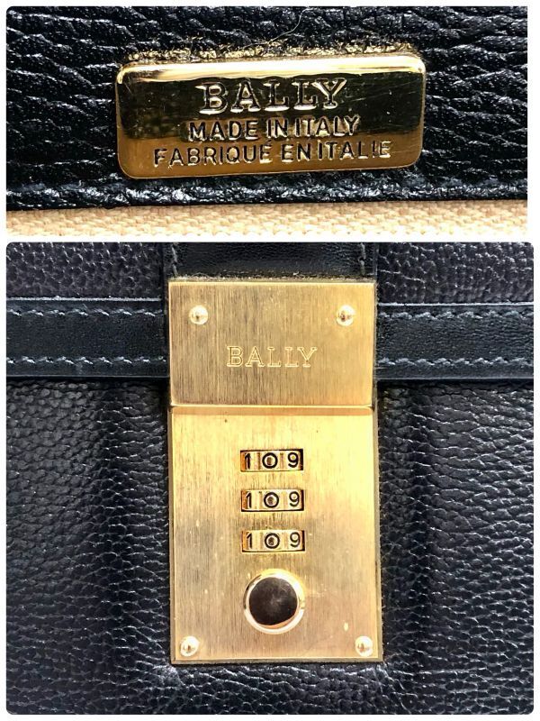 BALLY バリー ビジネスバッグ 書類鞄 ブリーフケース 2way ショルダー メンズ レザー ブラック 黒 保存袋付 fah 3S233の画像8