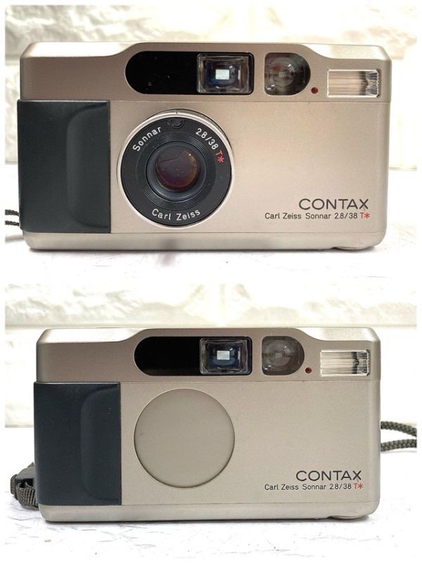 CONTAX コンタックス T2 Carl Zeiss Sonnar 2.8/38 T* コンパクトフィルムカメラ シルバーカラー シャッターOK 箱付き fah 4A922の画像2