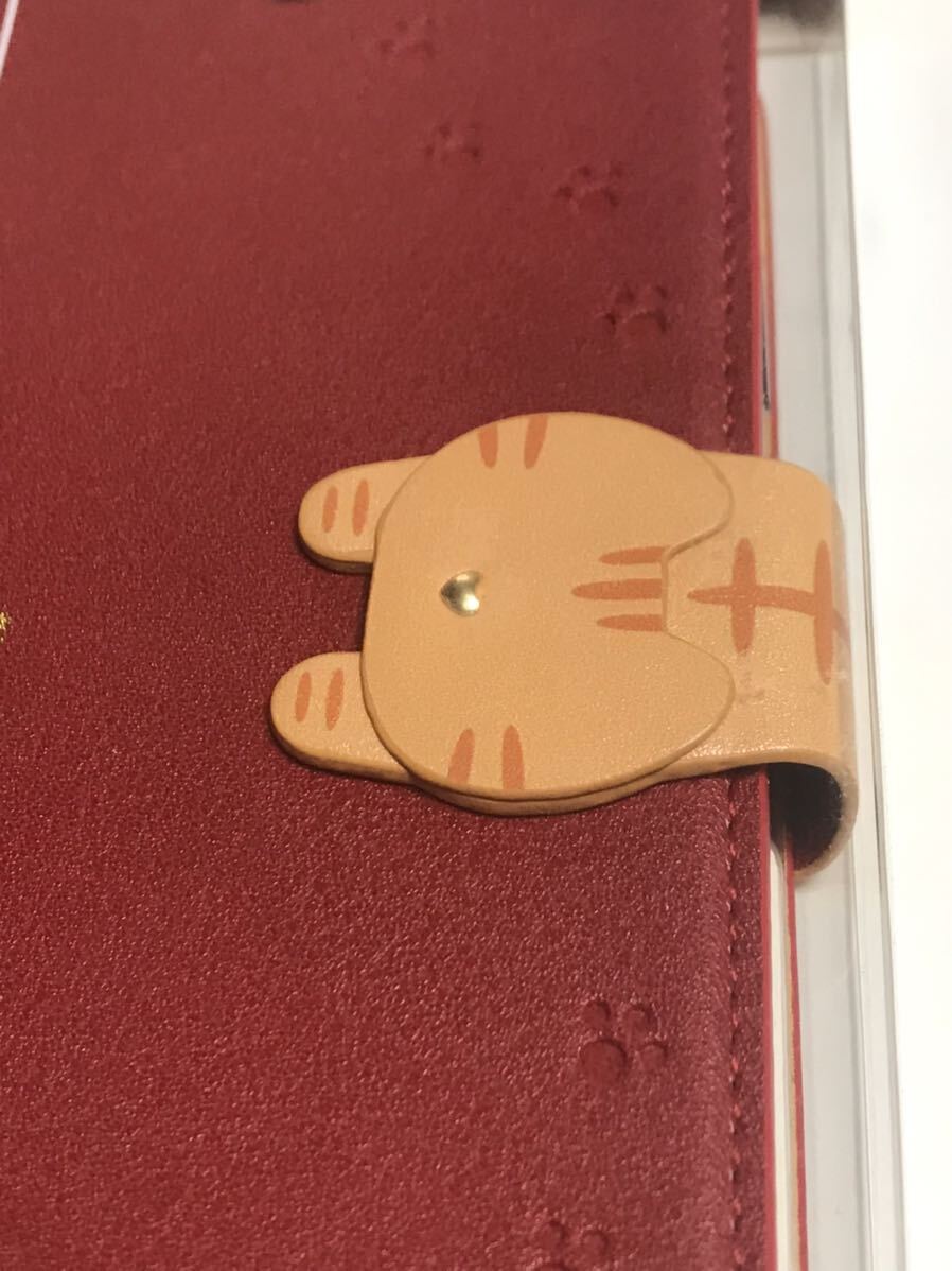 匿名送料込 iPhone11用カバー 手帳型ケース レッド 赤色 cocotte 猫 ネコ 可愛い ストラップ スタンド機能 アイホン11 アイフォーン11/VX2_画像5