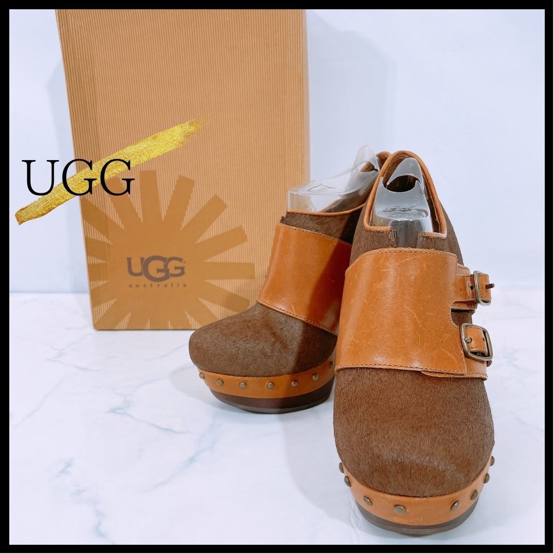 レディース22cm UGG ファッション 小物 靴 パンプス ハイヒール スプリットバンプ ブラウン カジュアル 箱付き アグ 【26166】_画像1