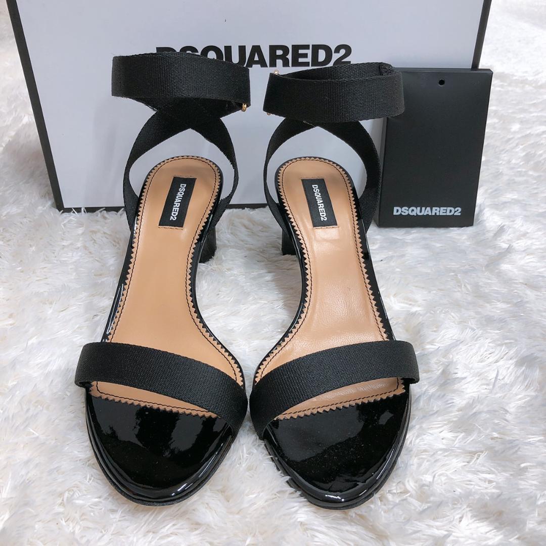 【04916】 新古品 DSQUARED2 靴 37 パンプス 黒 ヒール 大人 ディースクエアード 収納袋付き 個性的 おしゃれ かわいい クロス_画像5