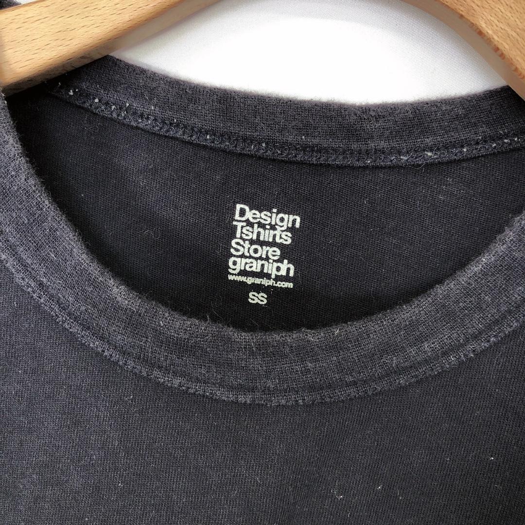 【05475】 Design Tshirts Store graniph デザインティーシャツストアグラニフ シャツ SS ブラック 黒 長袖 シンプル_画像3