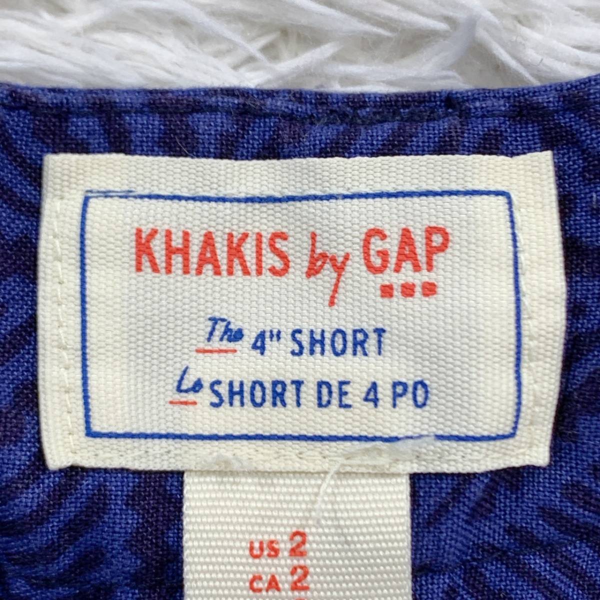 【22059】 良品 KHAKIS by GAP ギャップ ショートパンツ W66 S-M相当 青 ブルー 黒柄 カジュアル おしゃれ スポーティー_画像3