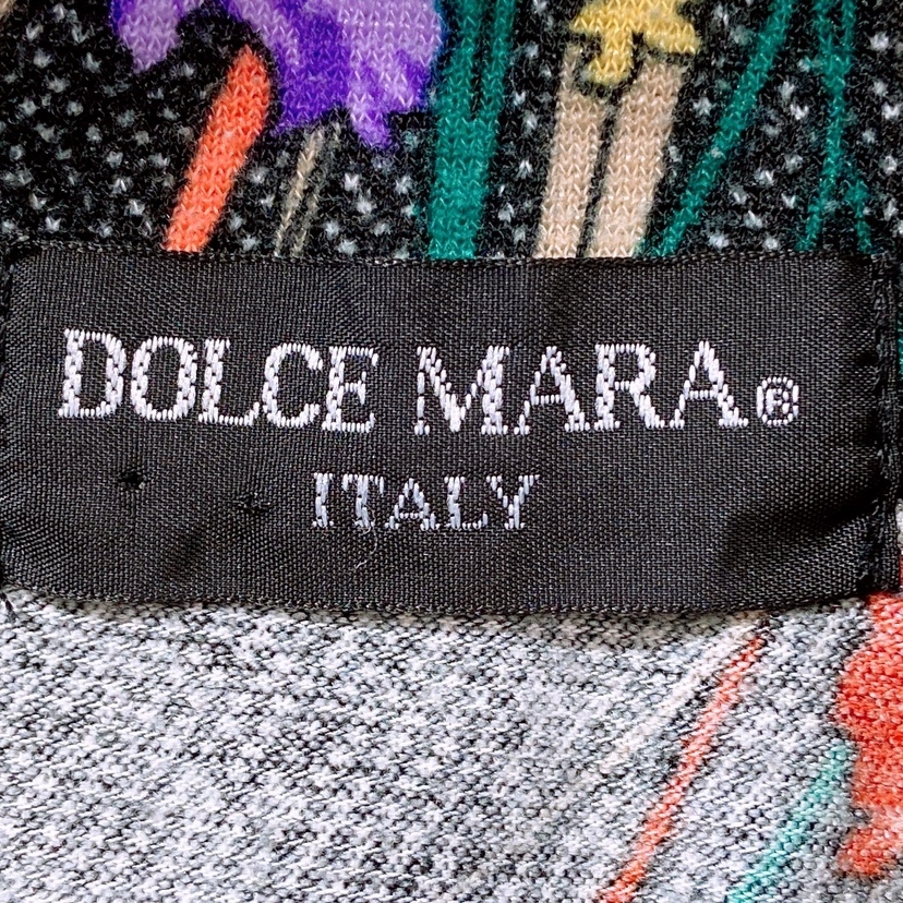 レディース M～L DOLCE MARA トップス カットソー ブラック 黒 派手 個性的 総柄 花柄 プリント 大人 ドルチェマラ 【25361】_画像3