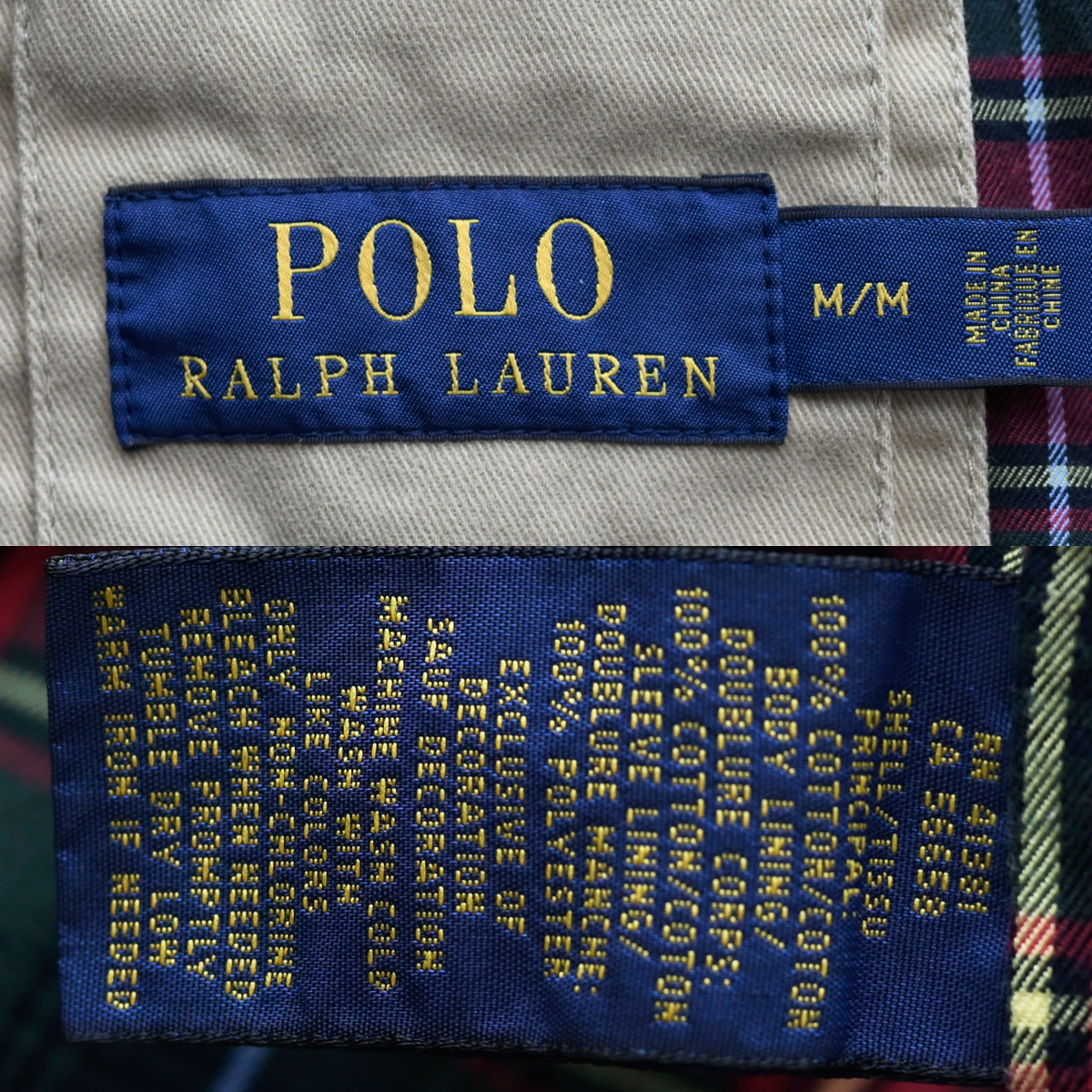 00s Polo Ralph Lauren スイングトップ M アイボリー ポニー刺繍 コットン 裏地チェック / ハリントンジャケット ポロ ラルフローレン RRL_画像8