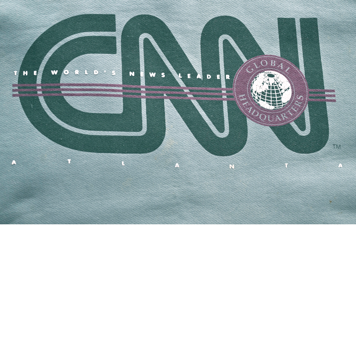 90s CNN ATLANTA アメリカニュースチャンネル 企業ロゴ スウェット ミントグリーン SDI製 / ヴィンテージ USA アメカジ Cable News Network_画像8