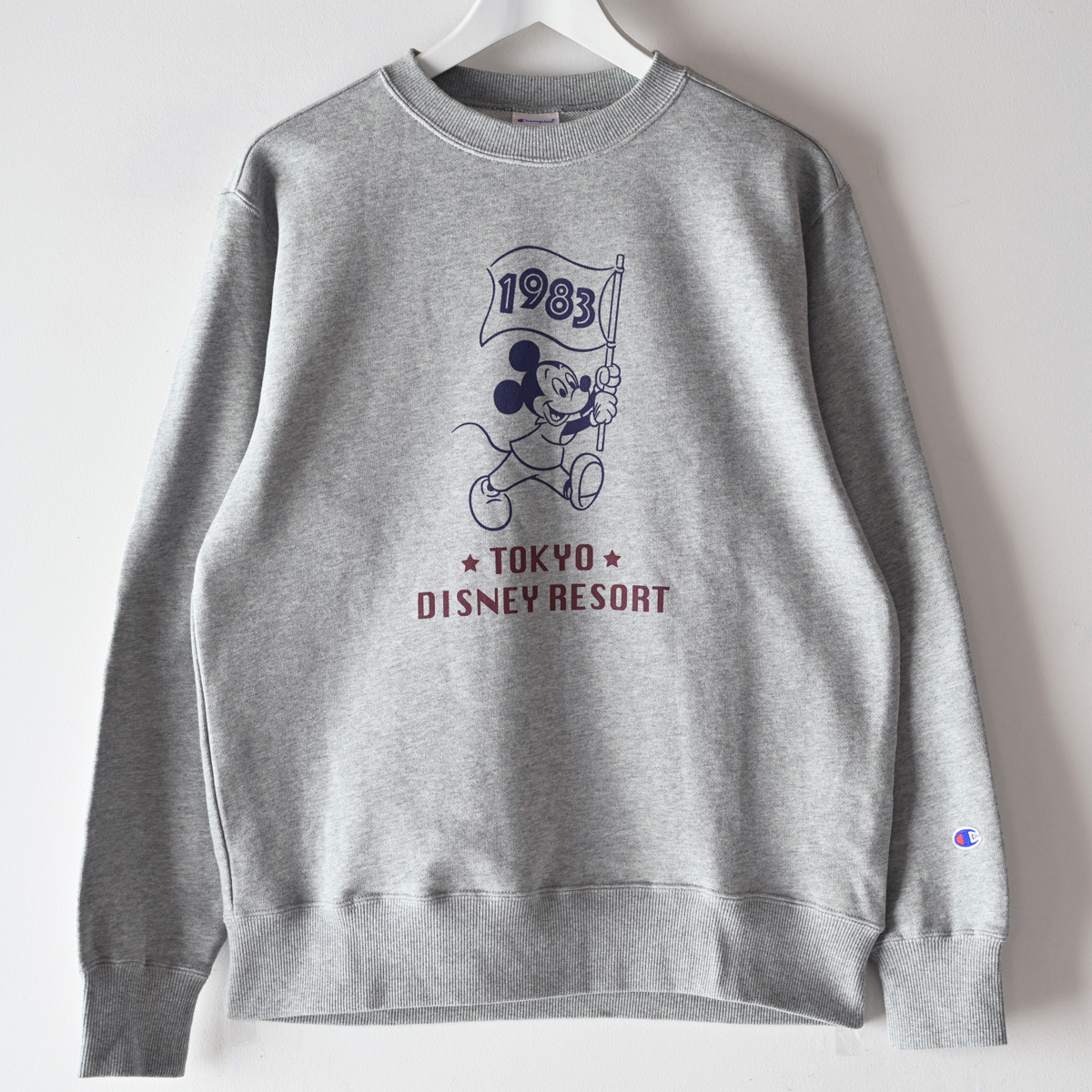 新品 Champion × Disney Tokyo コラボ スウェット Lサイズ グレー / ミッキーマウス ディズニー チャンピオンの画像1