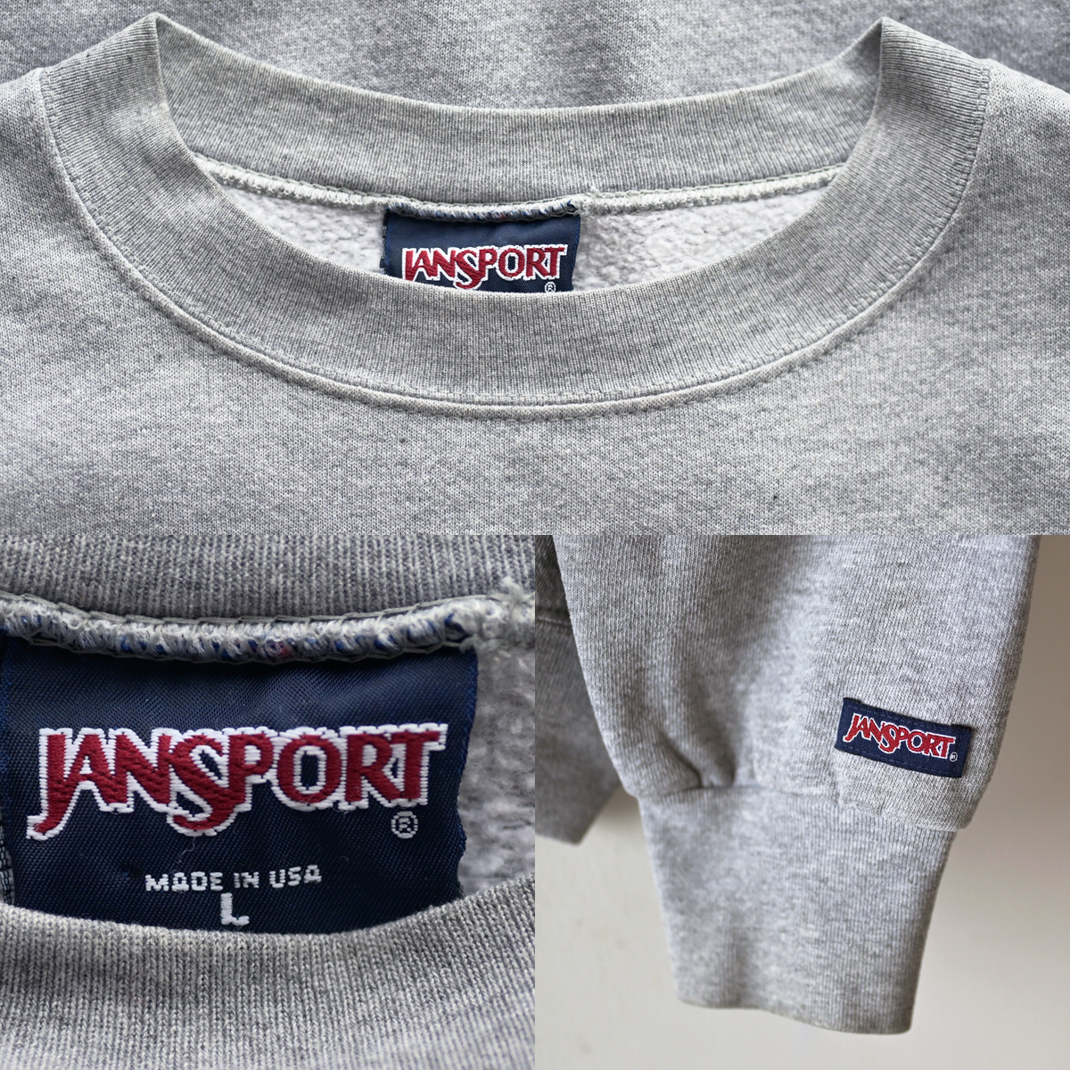 90s PANAMA CITY BEACH スーベニア スウェット L グレー JANSPORT USA製 ロゴプリント / ヴィンテージ アメカジ_画像7