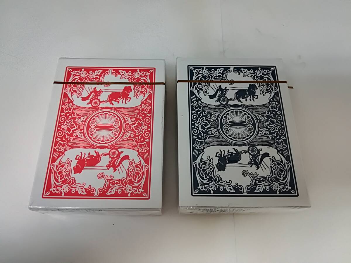 ■未使用 トランプ CART CLASSICS MADE IN B.W.C.D PLAYINGCARDS No.988 プラスチック コーテッド 赤・青 未開封 2種セット 送料180円～_画像2