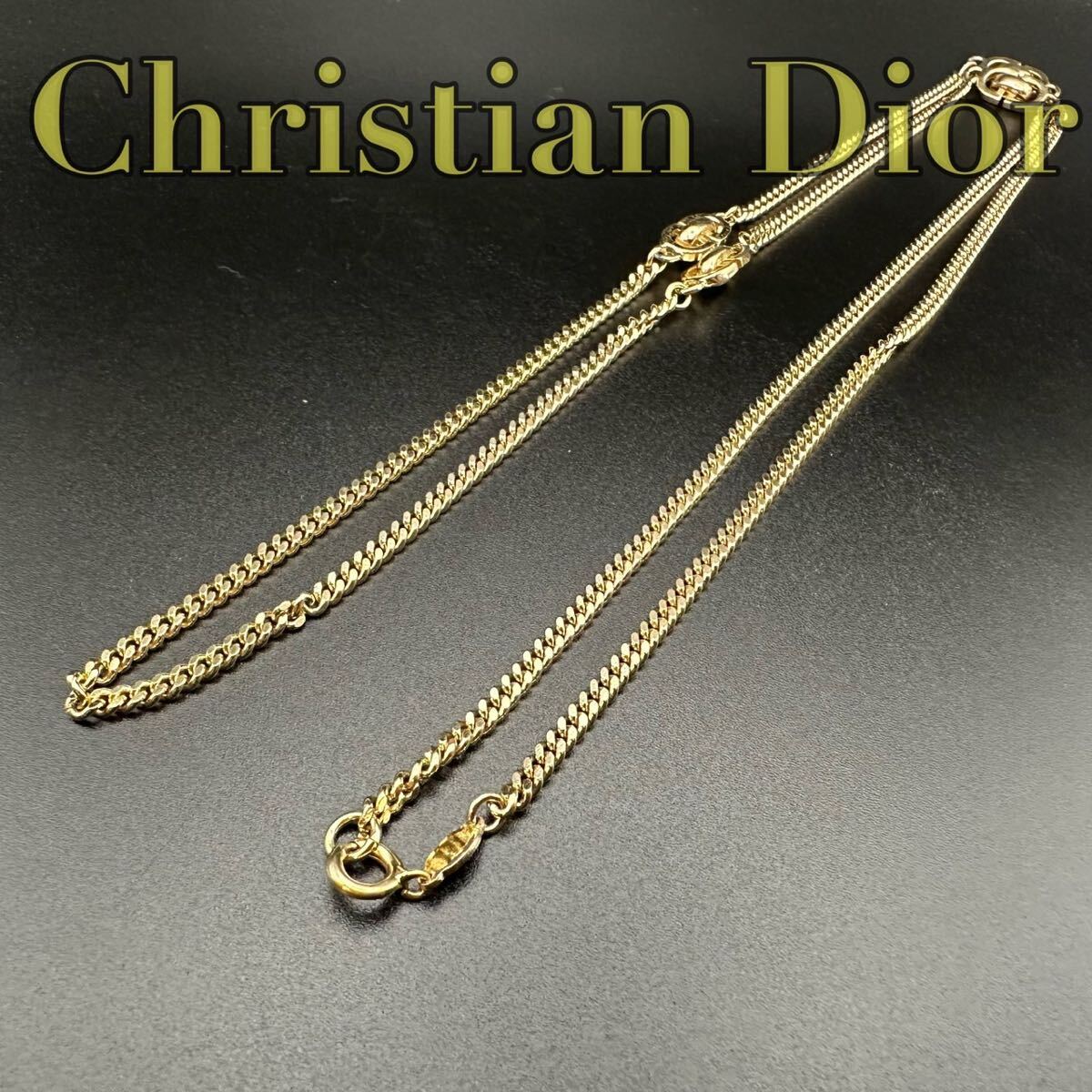 Christian Dior ディオール ゴールド ネックレス 喜平 CDロゴ メンズ レディース アクセサリー 44_画像1