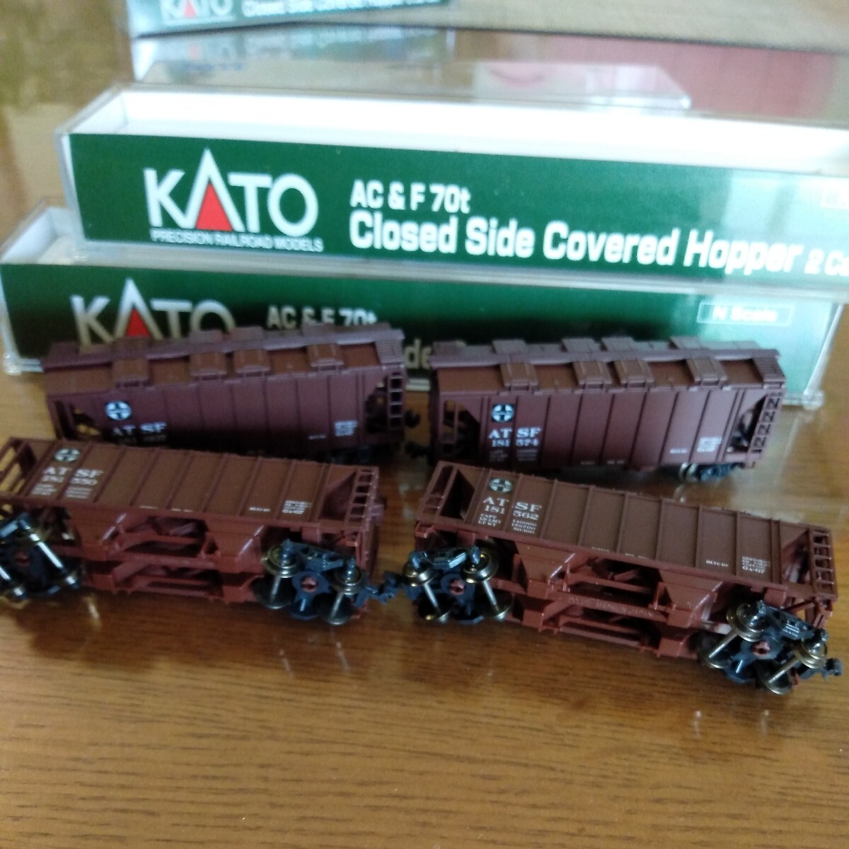 KATO186-0101+0102ACF社70tカバードホッパー車ATSF 2セット計4両Nゲージ②_画像7