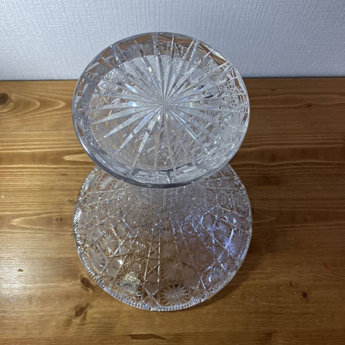 ●4-8 Bohemia glass ボヘミア ガラス ボヘミアクリスタル 花瓶 フラワーベース 陶器 洋風 箱付き_画像4