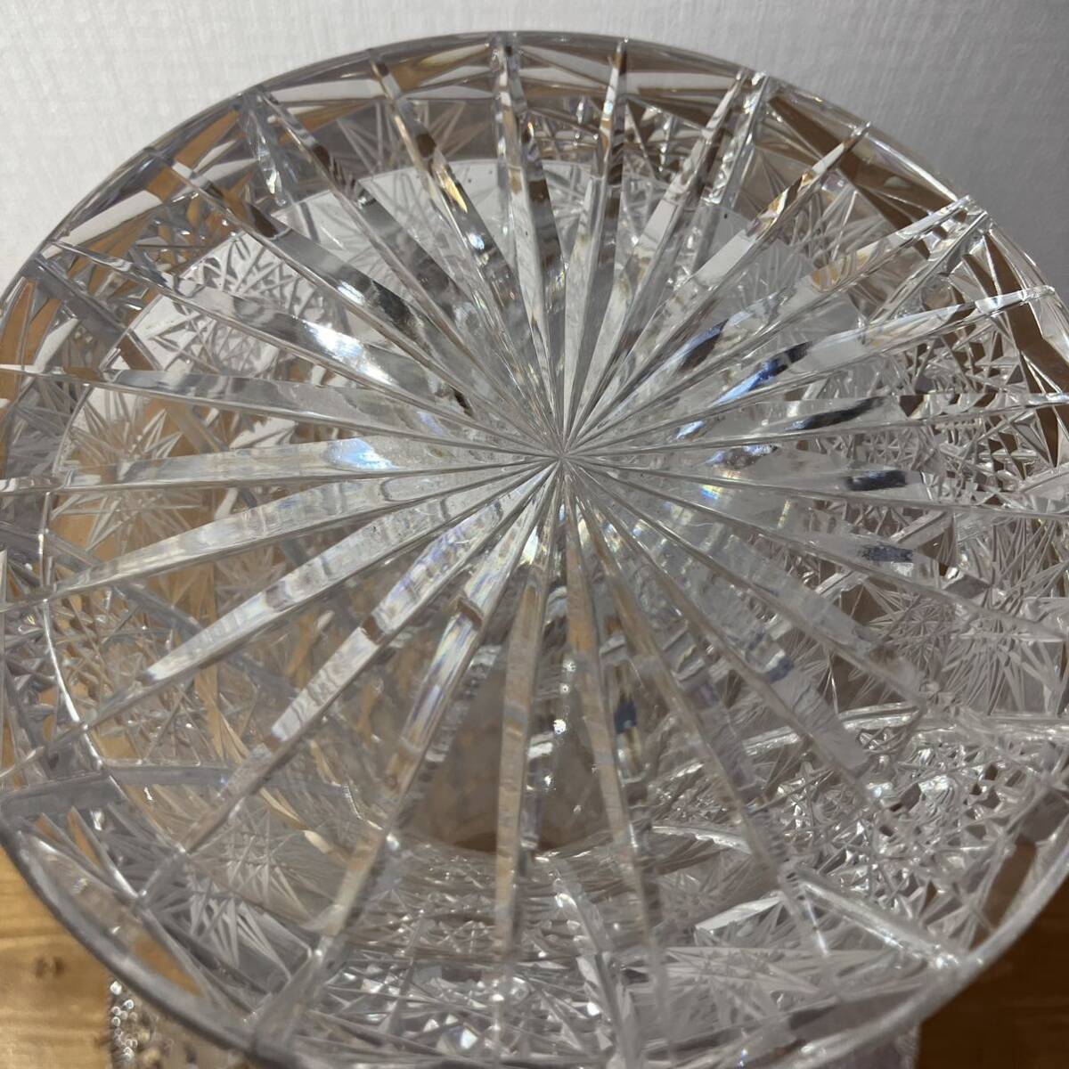 ●4-8 Bohemia glass ボヘミア ガラス ボヘミアクリスタル 花瓶 フラワーベース 陶器 洋風 箱付き_画像5