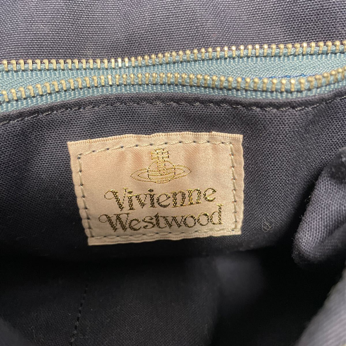 4-156 Vivienne Westwood ヴィヴィアン トートバッグ デニム キャンバス トートバッグ ネイビー バッグ ハンドバッグ 紺 ショルダー _画像9