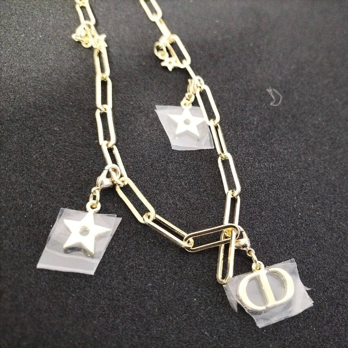 4-302 Dior Christian Dior Novelty Gold ремешок очарование цепь Star звезда 