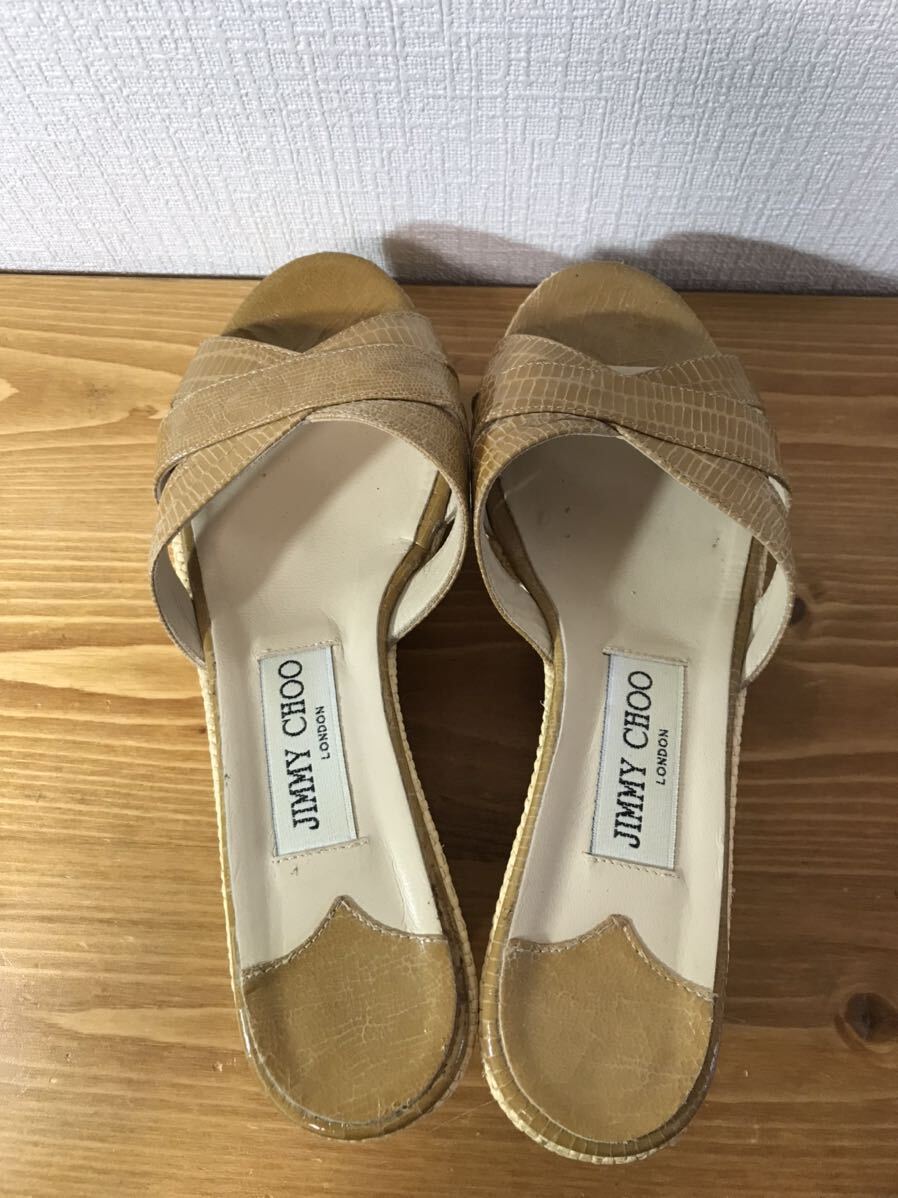 ●4-73 JIMMY CHOO ジミーチュウ サンダル ウェッジソール 女性用 レディース サイズ 36の画像5