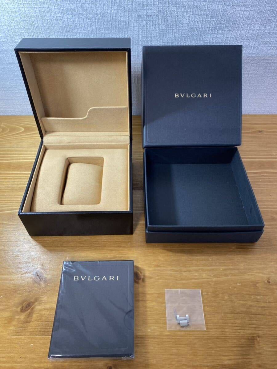 4-268 BVLGARI ブルガリ 空箱 空き箱 空ボックス BOX ボックス ケース 箱 時計ケース 冊子 説明書 予備コマ 空きコマ 黒 ブラックの画像2