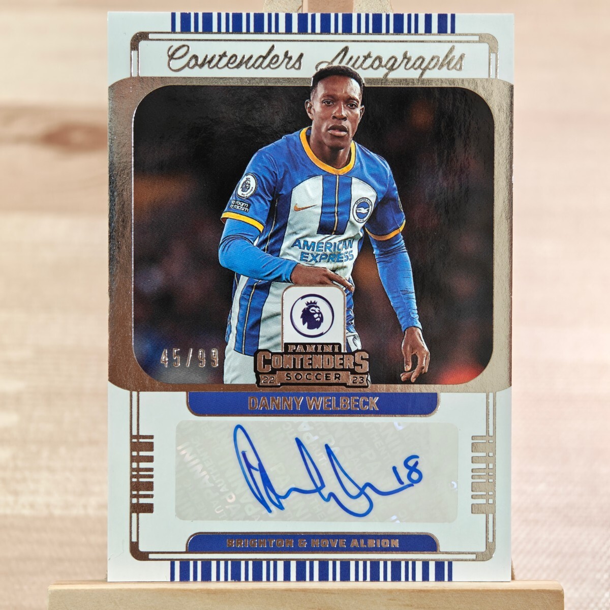 99枚限定 ダニー・ウェルベック 2022-23 Panini Chronicles Contenders Danny Welbeck 45/99 Brighton 直筆サインカードの画像1