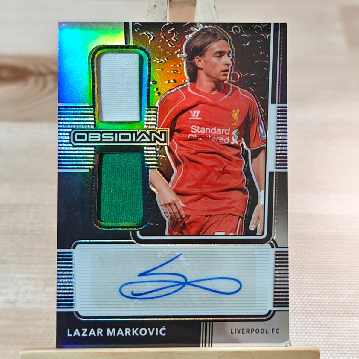 149枚限定 ラザル・マルコヴィッチ 2020-21 Panini Obsidian Dual Jersey Ink 149/149 Lazar Markovic Auto Liverpool 直筆サインカードの画像1