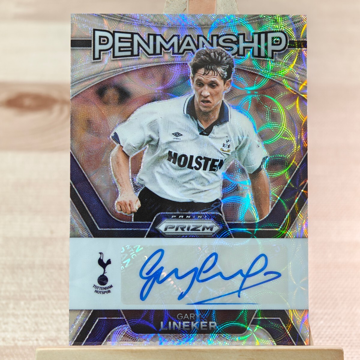 ゲーリー・リネカー 2023-24 Panini Prizm Premier League Choice Gary Lineker Penmanship Auto Hotspur 直筆サインカードの画像1