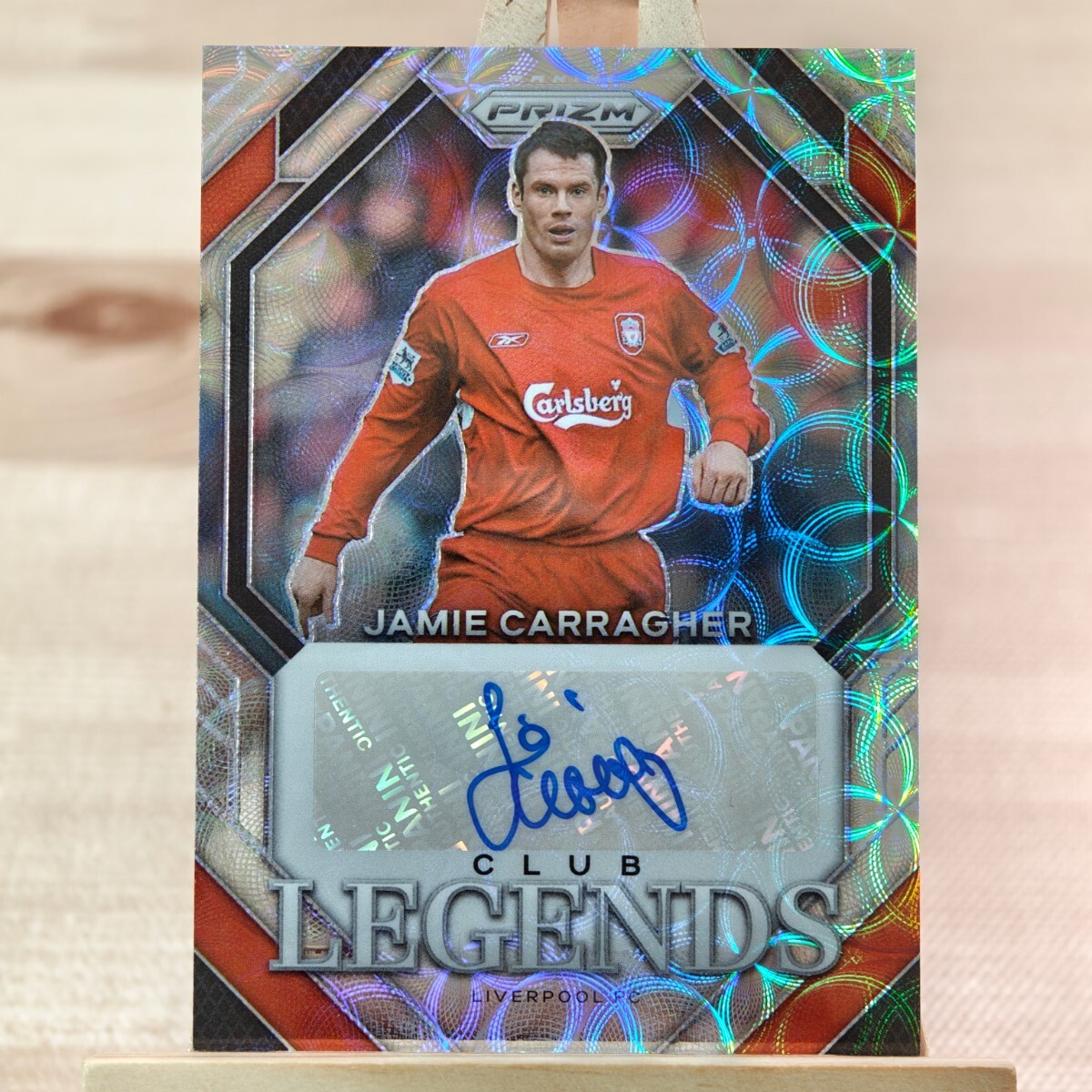 ジェイミー・キャラガー 2023-24 Panini Prizm Premier League Choice Jamie Carragher Legends Auto Liverpool 直筆サインカードの画像1