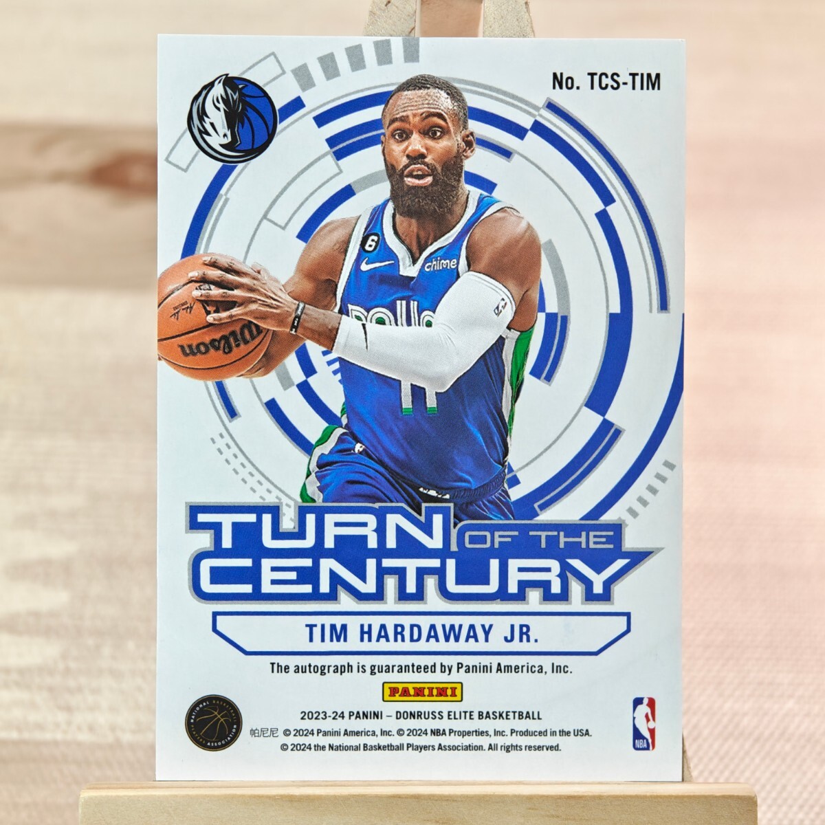 ティム・ハーダウェイ・Jr 2023-24 Panini Donruss Elite Turn of the Century Signatures Tim Hardaway Jr Dallas Auto 直筆サインカードの画像2