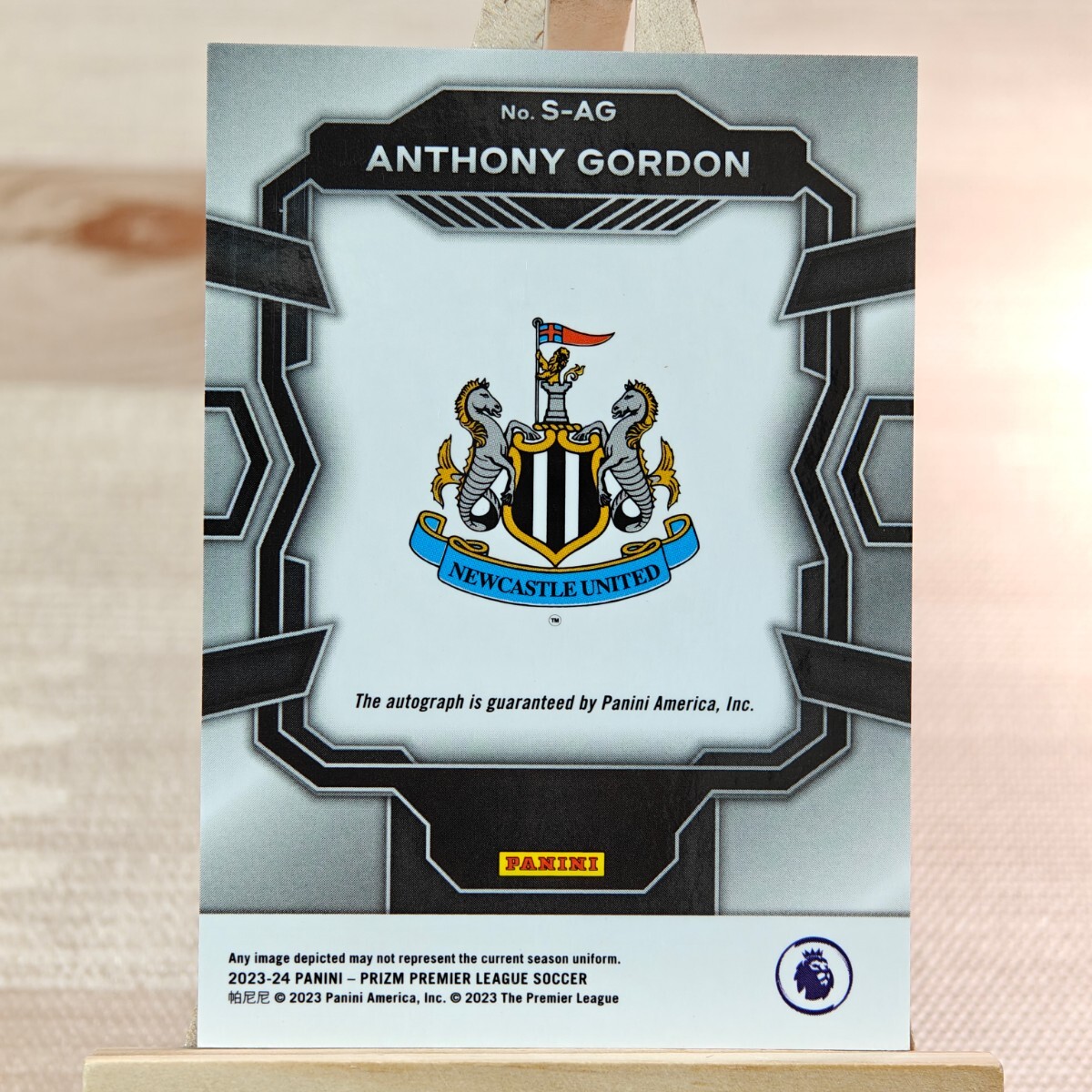 アンソニー・ゴードン 2023-24 Panini Prizm Premier League Anthony Gordon Auto Newcastle United 直筆サインカードの画像2