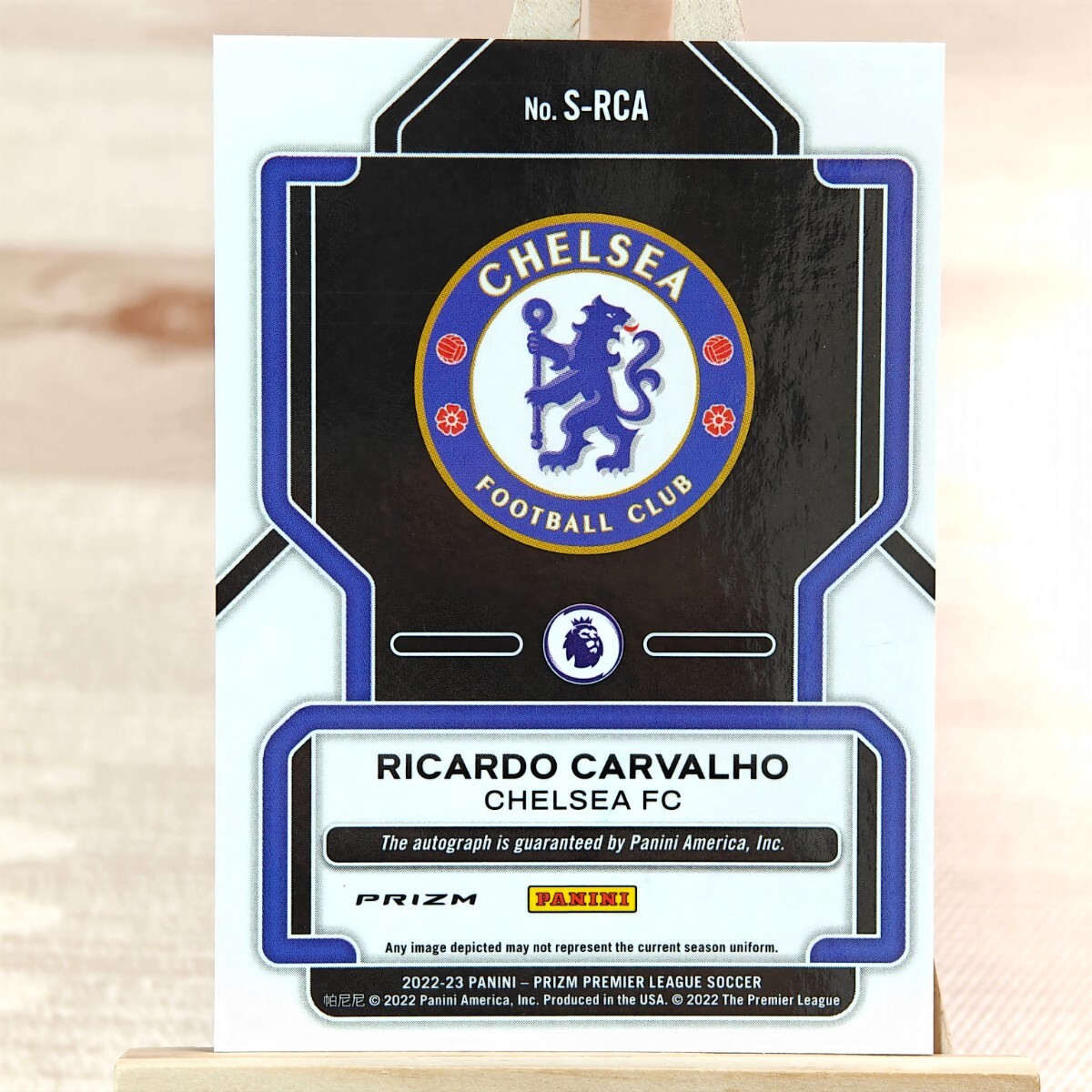 リカルド・カルヴァーリョ 2022-23 Panini Prizm Premier League Red Stars Ricardo Carvalho Auto Chelsea 直筆サインカード_画像2