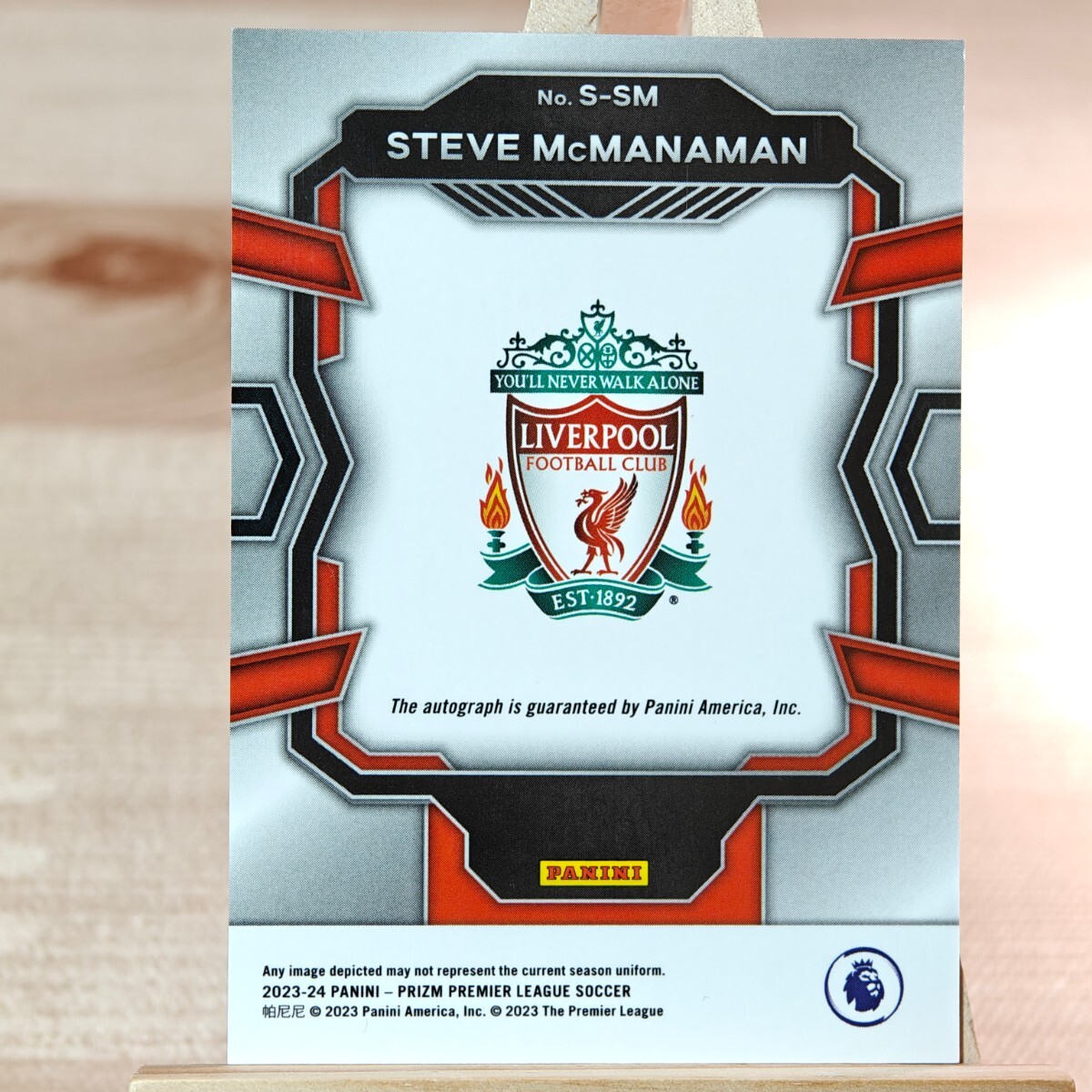 スティーブ・マクマナマン 2023-24 Panini Prizm Premier League Steve McManaman Auto Liverpool 直筆サインカードの画像2