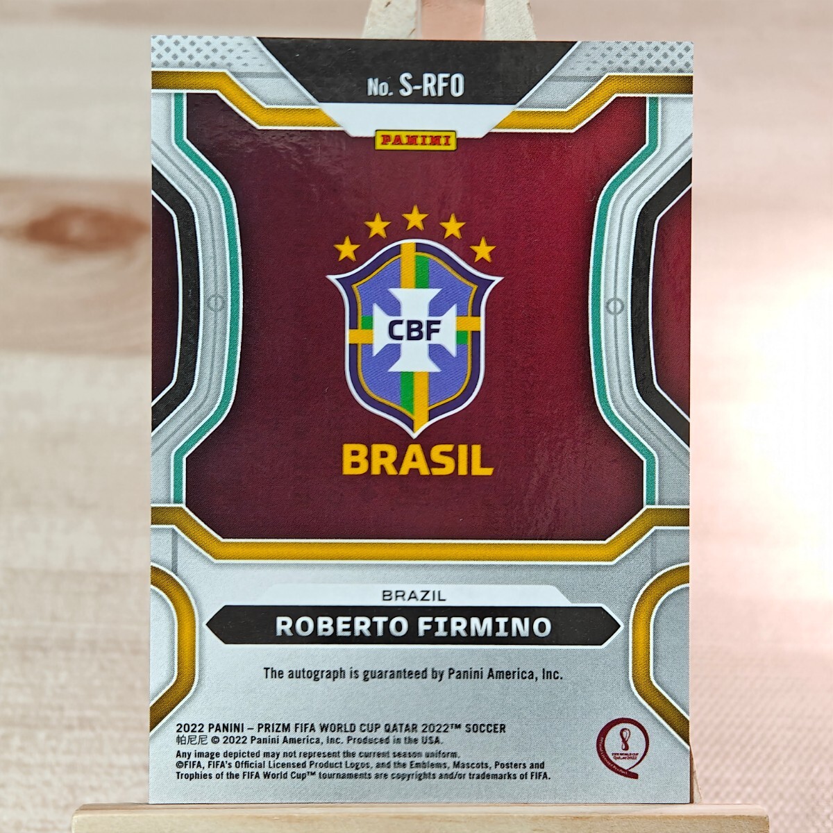 ロベルト・フィルミーノ 2022 Panini Prizm FIFA World Cup Roberto Firmino Autograph 直筆サインカード_画像2