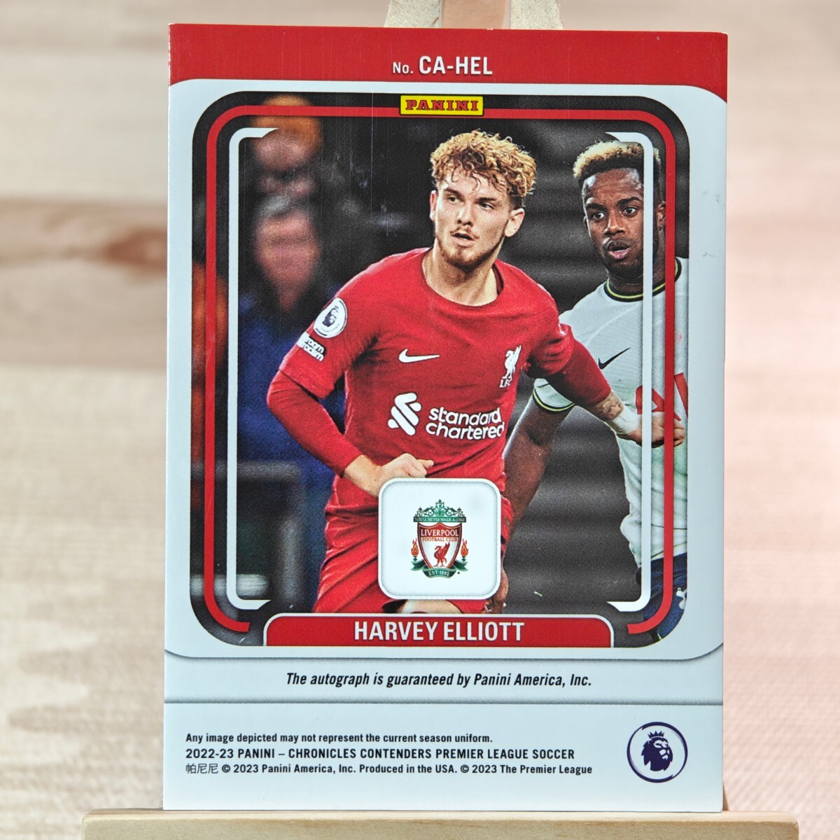 64枚限定 ハーヴェイ・エリオット 2022-23 Panini Chronicles Contenders Harvey Elliott 46/64 Liverpool 直筆サインカードの画像2