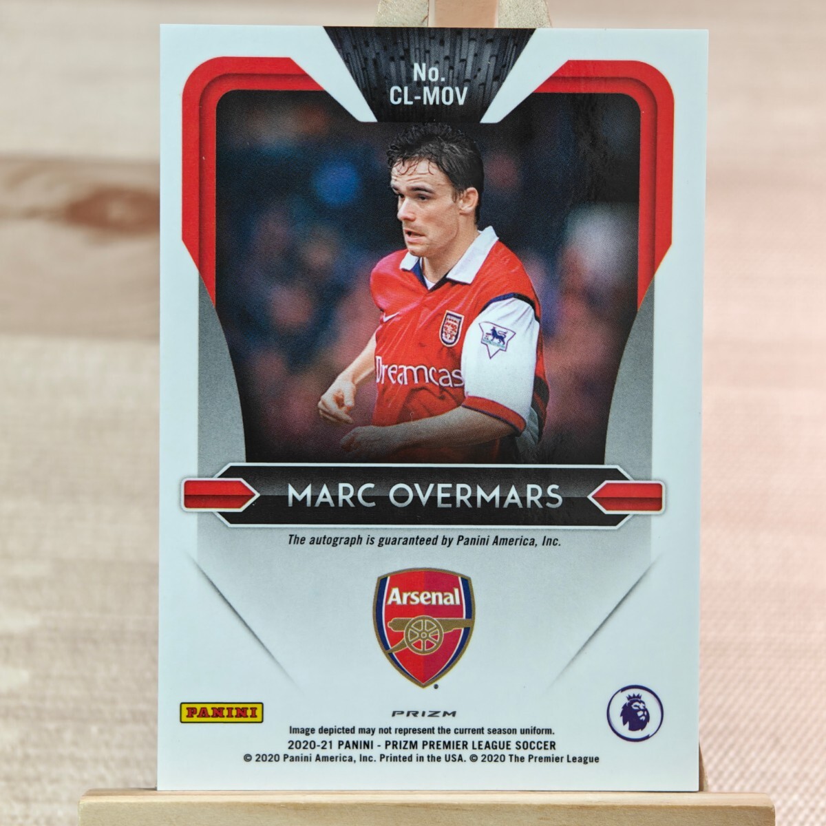 マルク・オーフェルマルス 2020-21 Panini Prizm Premier League Legends Choice Marc Overmars Auto Arsenal 直筆サインカードの画像2