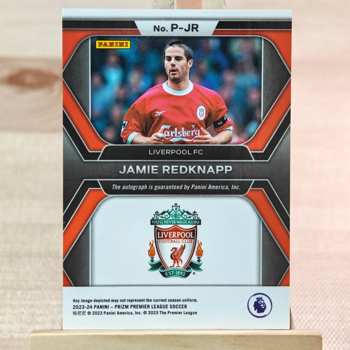 ジェイミー・レドナップ 2023-24 Panini Prizm Premier League Jamie Redknapp Auto Liverpool 直筆サインカードの画像2