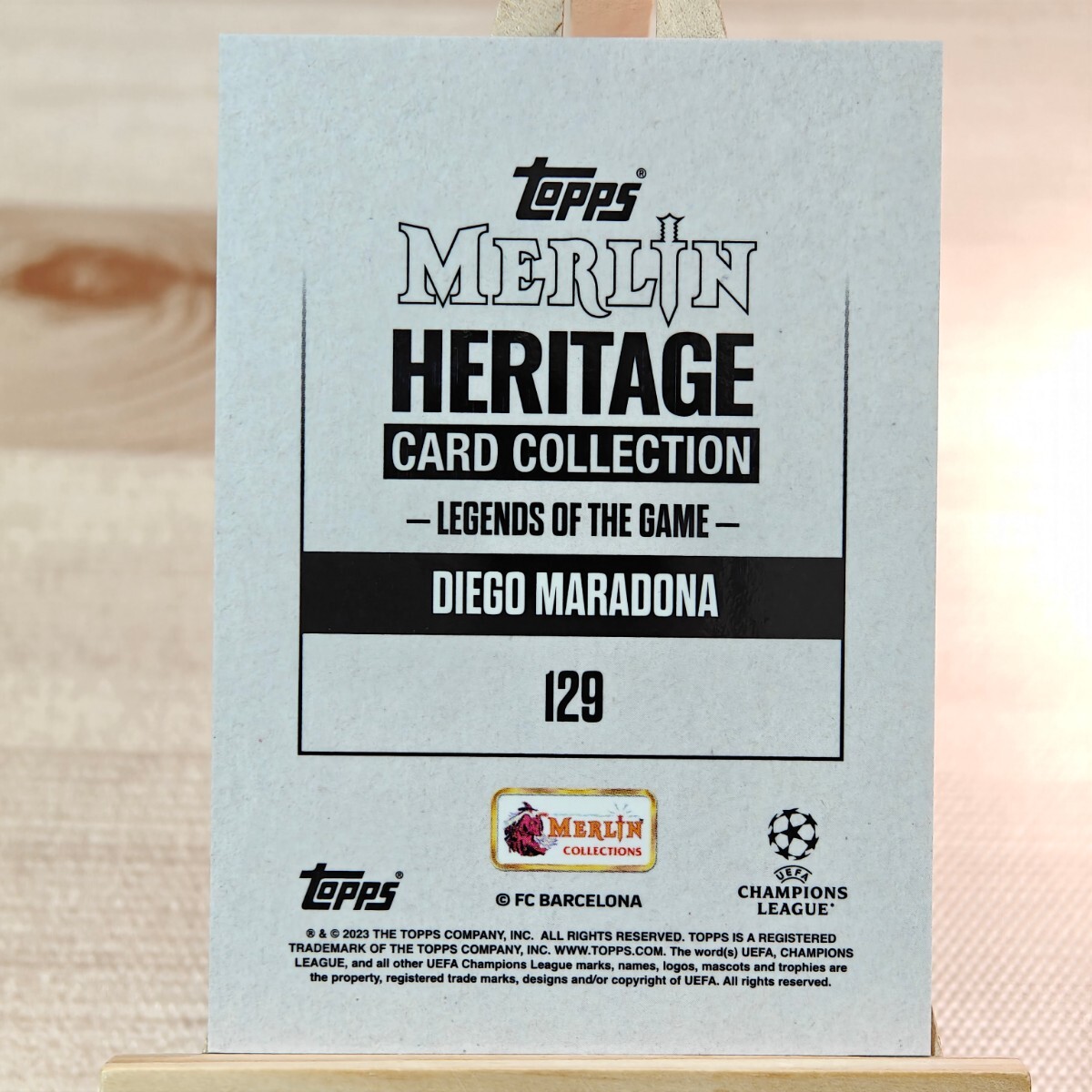 99枚限定 2023-24 Topps UCC Merlin Heritage Legends Diego Maradona Barcelona 76/99 ディエゴ・マラドーナの画像2