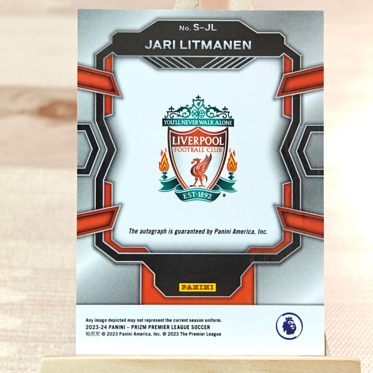 ヤリ・リトマネン 2023-24 Panini Prizm Premier League Jari Litmanen Auto Liverpool 直筆サインカードの画像2